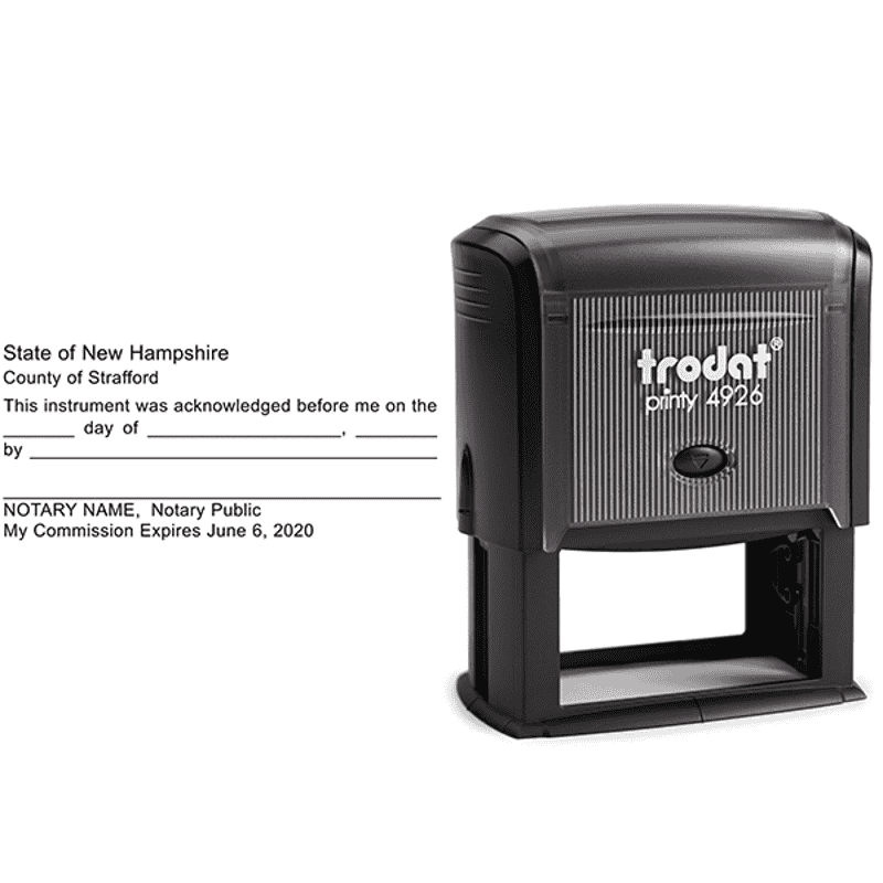 New Hampshire Acknowledgment Notary Stamp Body and Design
