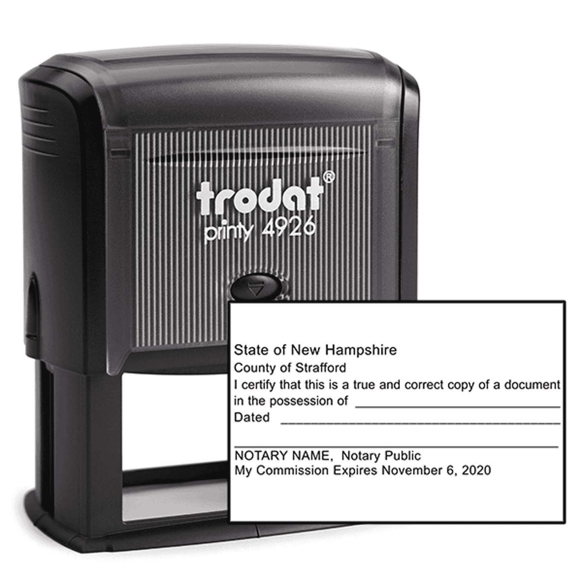 New Hampshire Certified True Copy Notary Stamp