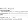 New Hampshire Certified True Copy Notary Stamp Imprint Example