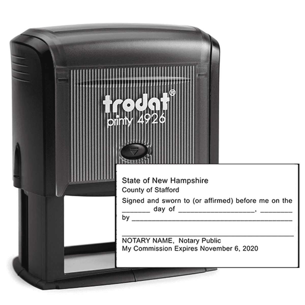 New Hampshire Jurat Notary Stamp