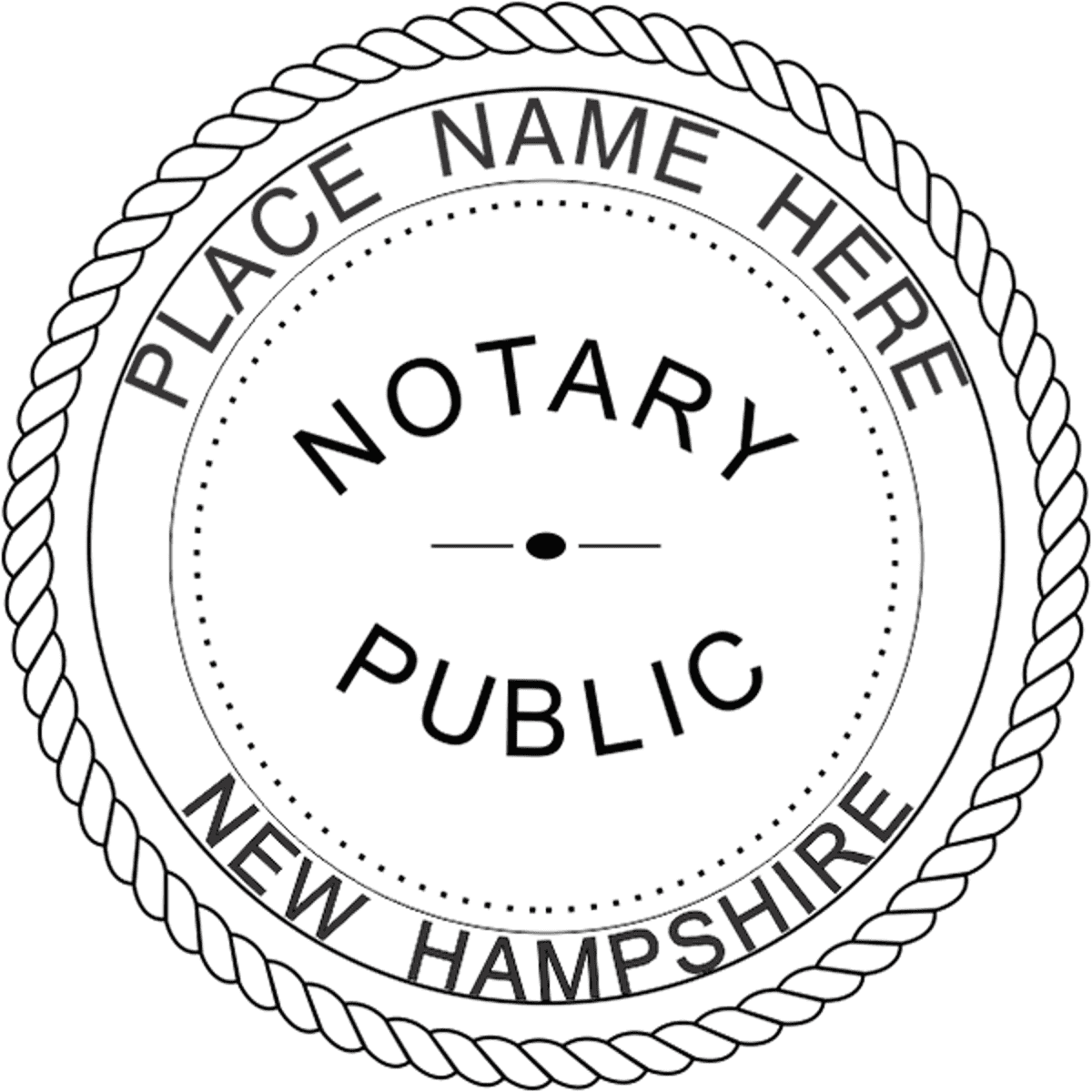 New Hampshire Notary Seal - Round Imprint Example