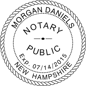 New Hampshire Notary Stamp - Round with Expiration Date Imprint Example