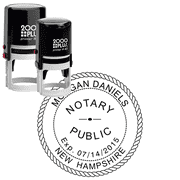 New Hampshire with Expiration Date Round Notary Stamp