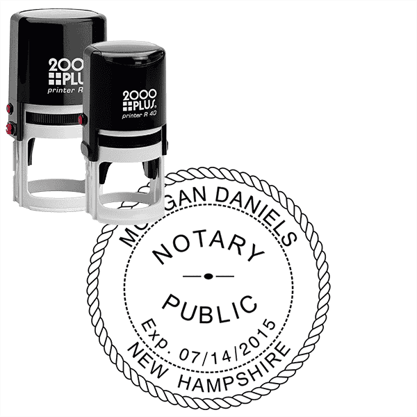 New Hampshire with Expiration Date Round Notary Stamp