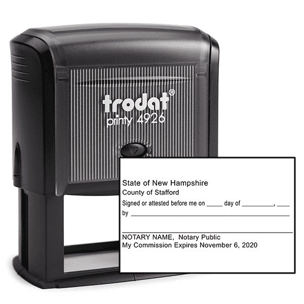 New Hampshire Signature Witness Notary Stamp