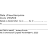 New Hampshire Signature Witness Notary Stamp Imprint Example