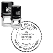 North Dakota Round Notary Stamp