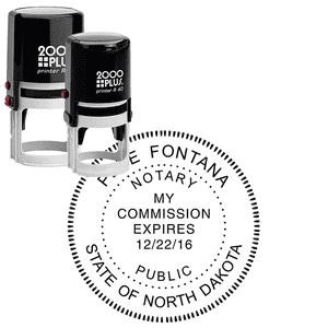 North Dakota Notary Stamp - Round