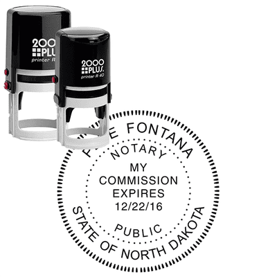 North Dakota Notary Stamp - Round