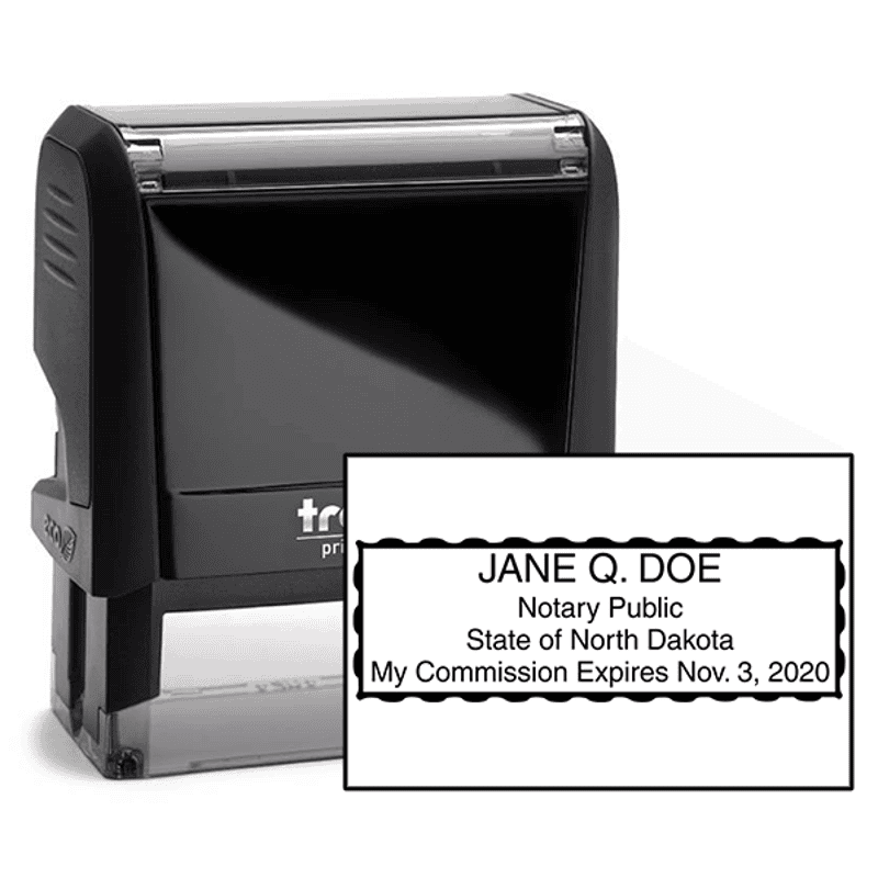 North Dakota Notary Stamp - Rectangular
