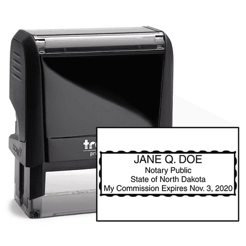 North Dakota Rectangular Notary Stamp
