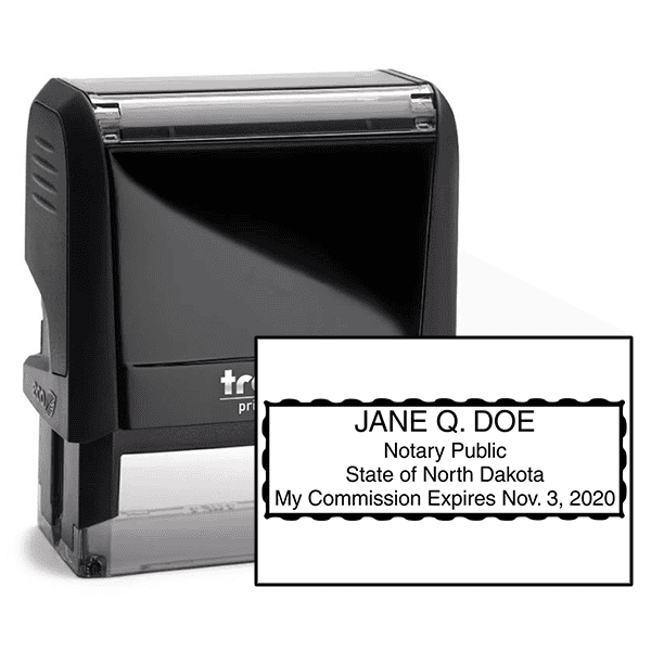 North Dakota Rectangular Notary Stamp