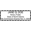 North Dakota Notary Stamp - Rectangular Imprint Example