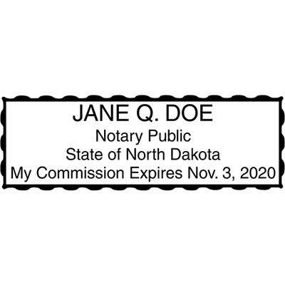 North Dakota Rectangular Notary Stamp - alternate view