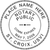 U.S. Virgin Islands Notary Seal - Round Imprint Example