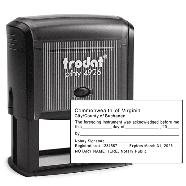 Virginia Acknowledgment Notary Stamp