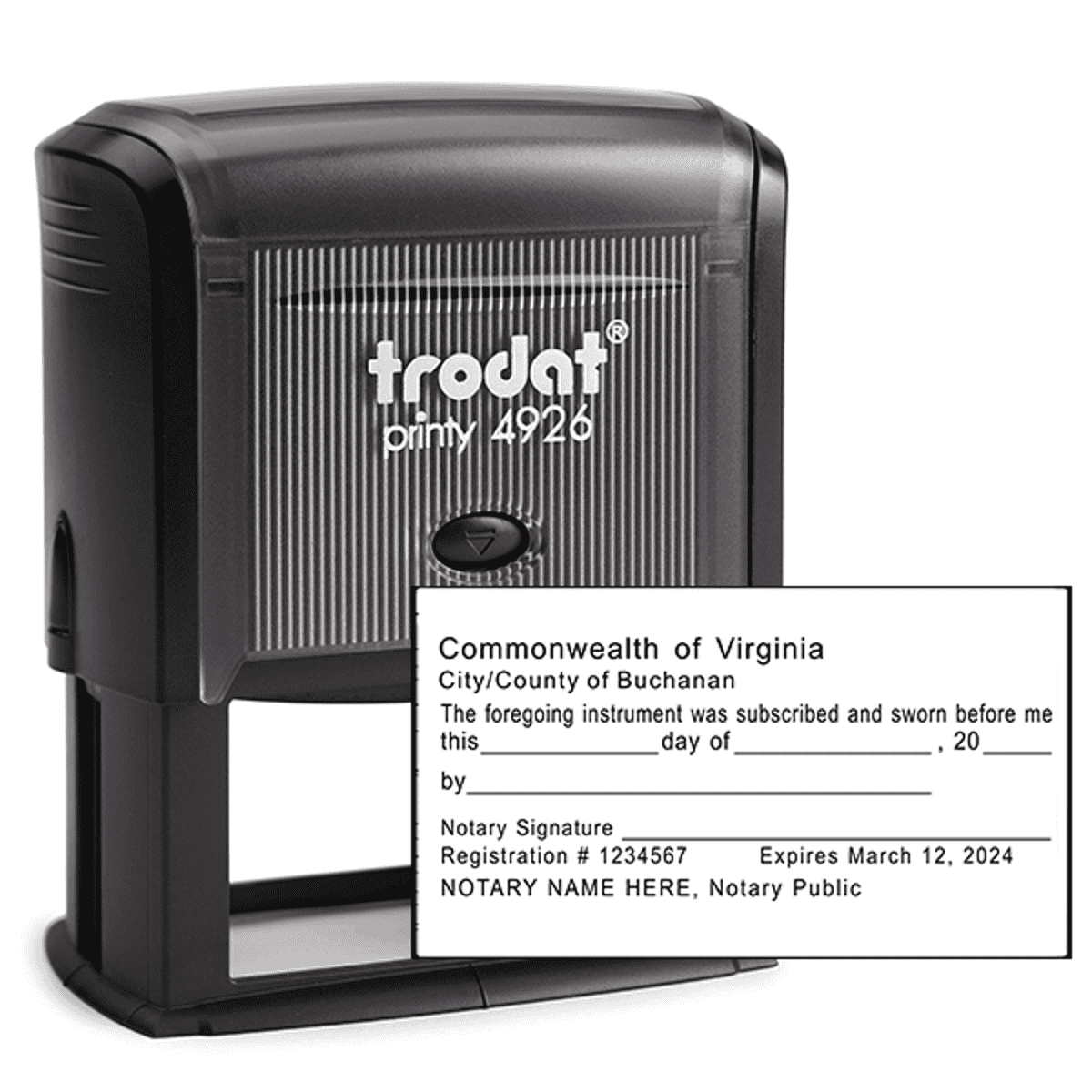 Virginia Jurat Notary Stamp