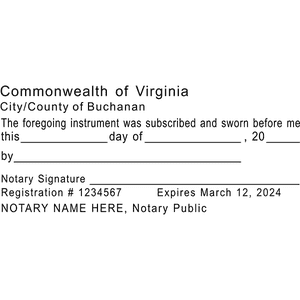 Virginia Jurat Notary Stamp Imprint Example