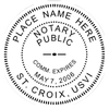U.S. Virgin Islands Notary Pink Seal - Round Design Imprint Example