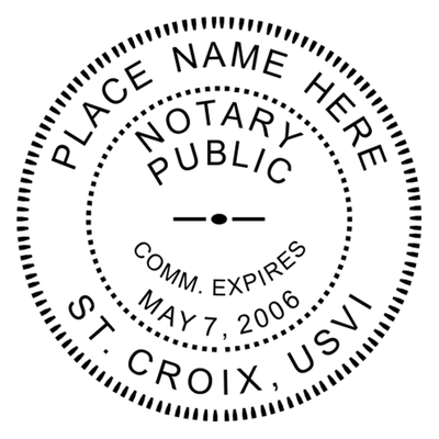 U.S. Virgin Islands Round Pink Notary Seal - alternate view