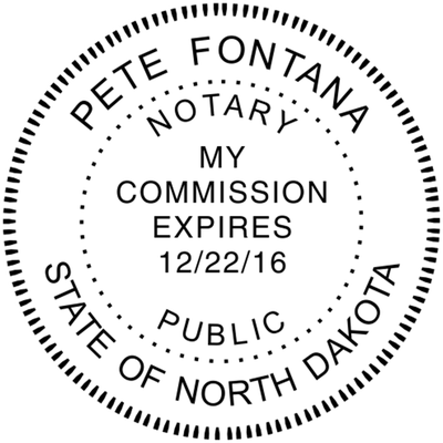 North Dakota Pink Round Notary Stamp - alternate view