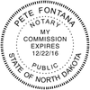 North Dakota Notary Stamp Pink - Round Design Imprint Example