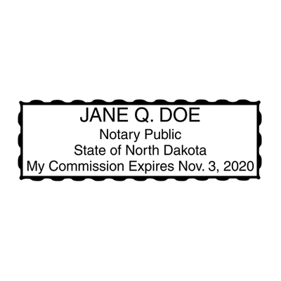 North Dakota Pink Rectangle Notary Stamp - alternate view