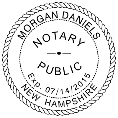 New Hampshire Pink Round Notary Stamp - alternate view