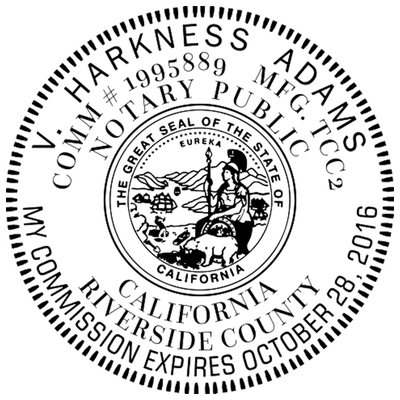 California Round Pink Notary Seal - alternate view