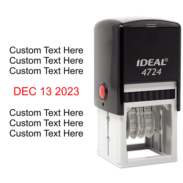 Trodat Dater 4724 with Custom Text Stamp Body and Design