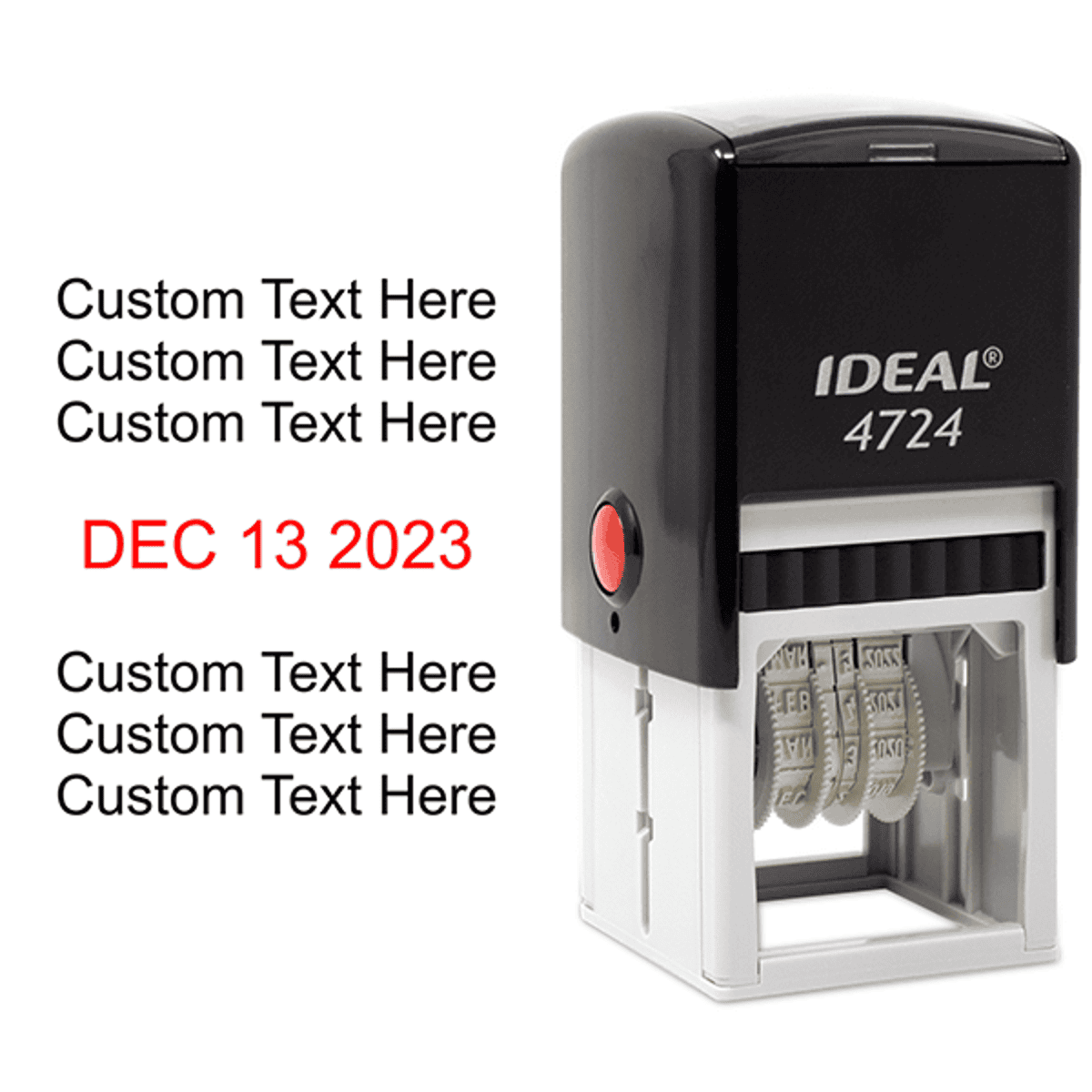 Trodat Dater 4724 with Custom Text Stamp Body and Design