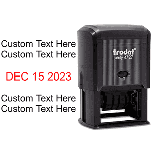 Trodat Dater 4727 with Custom Text Stamp Body and Design