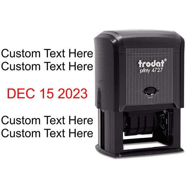 Trodat Dater 4727 with Custom Text Stamp Body and Design