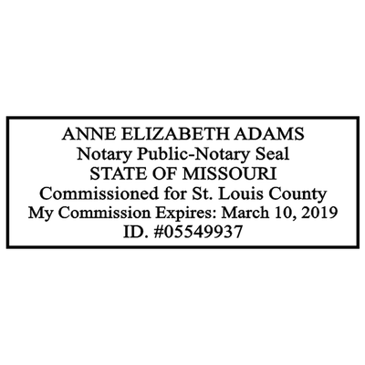 Missouri Notary Pink Stamp Rectangle - alternate view