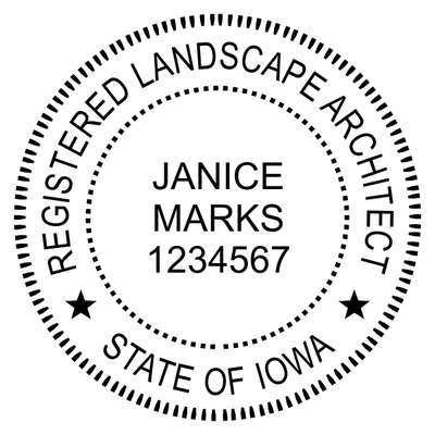 State of Iowa Landscape Architect Seal - alternate view