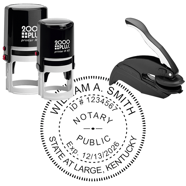 Kentucky With State at Large Round Notary Seal