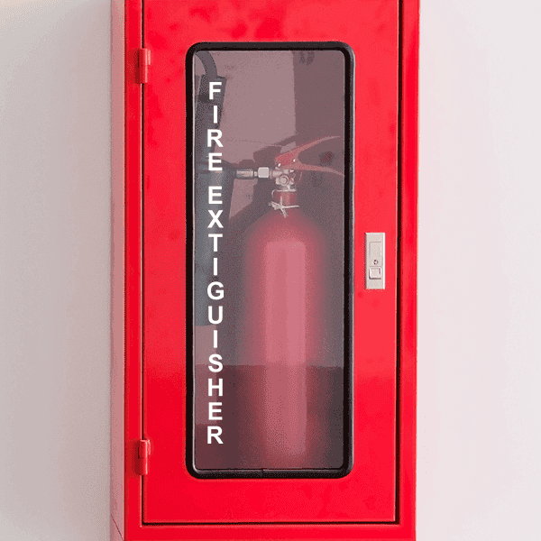 Vertical Fire Extinguisher Cut Vinyl Decal | 12" x 1"
