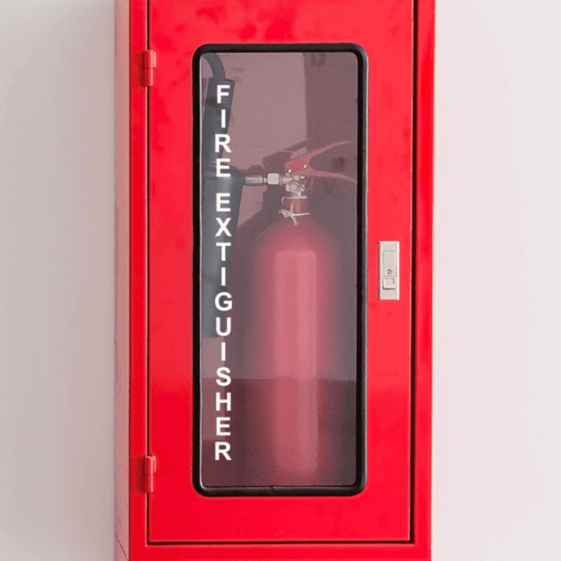 Vertical Fire Extinguisher Cut Vinyl Decal | 12" x 1"