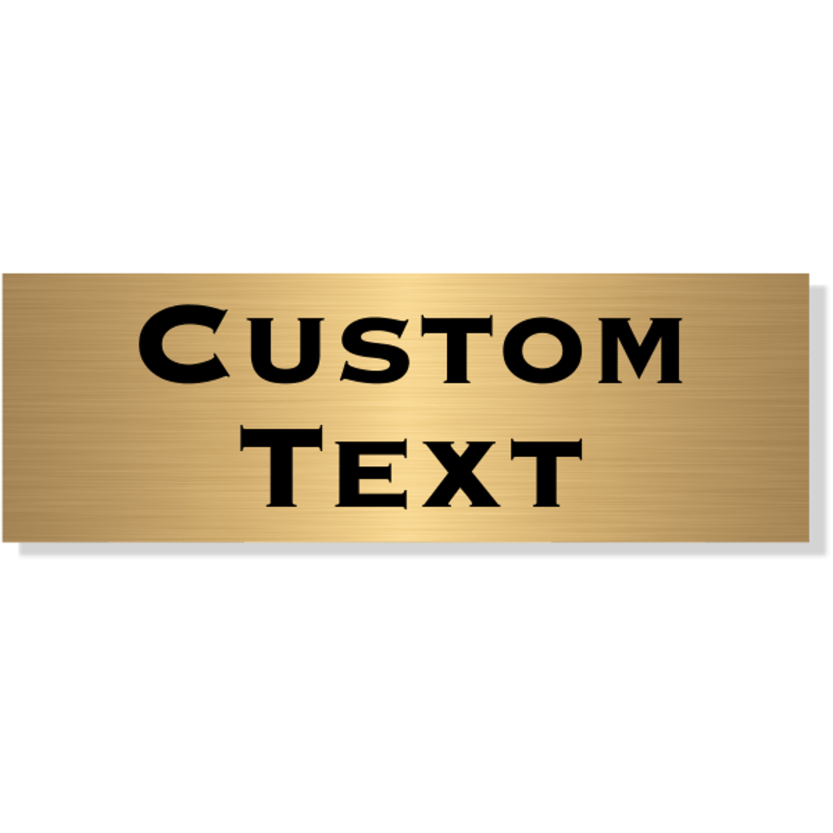 Double Line Custom Text Brass Plate | 1" x 3"