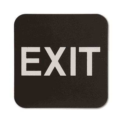 Black Exit ADA Braille Sign | 6" x 6"