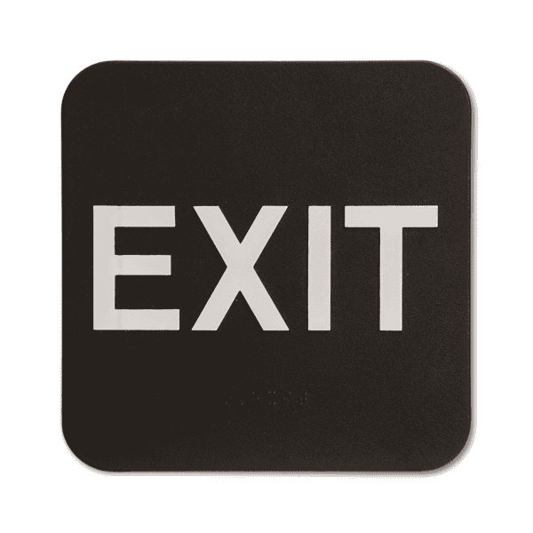 Black Exit ADA Braille Sign