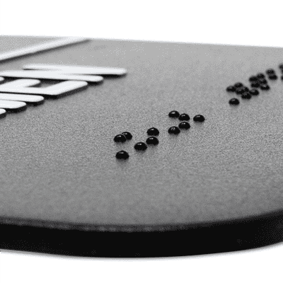 Black Exit 6" x 6" ADA Braille Sign - alternate view