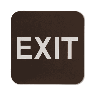 Brown Exit ADA Braille Sign | 6" x 6"