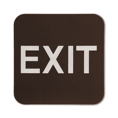 Brown Exit ADA Braille Sign | 6" x 6"