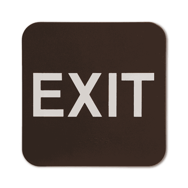 Brown Exit 6" x 6" ADA Braille Sign