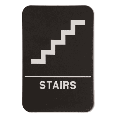 Black Stairs ADA Braille Sign | 9" x 6"