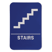 Blue Stairs 9" x 6" ADA Braille Sign