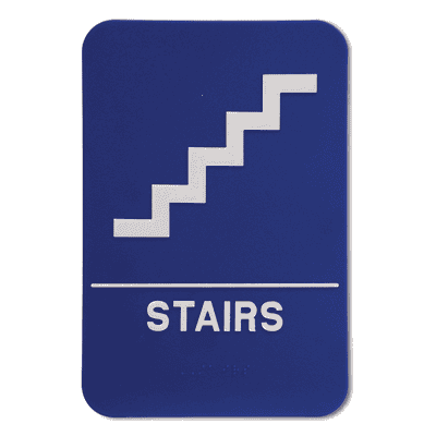 Blue Stairs ADA Braille Sign | 9" x 6"