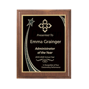 Administrator of the Year Rising Star 8" x 10" Walnut Plaque