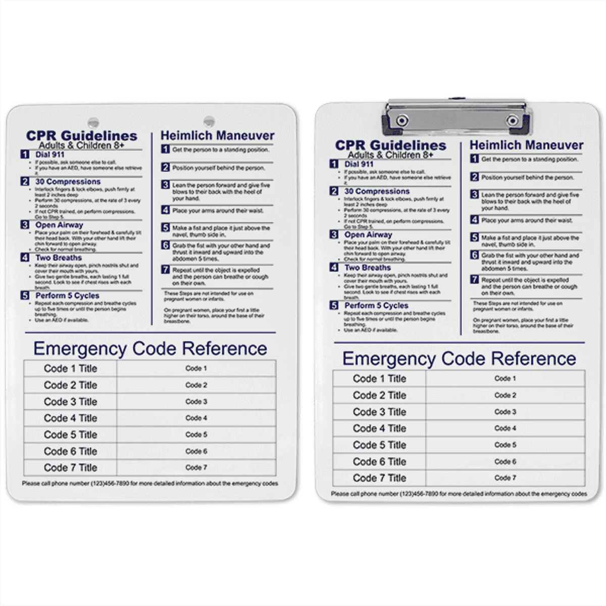 Medical Reference Clipboard Double Sided